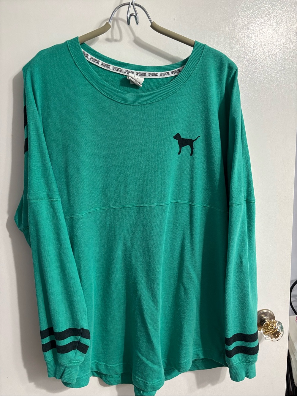 Pink Long-Sleeve Teal Top